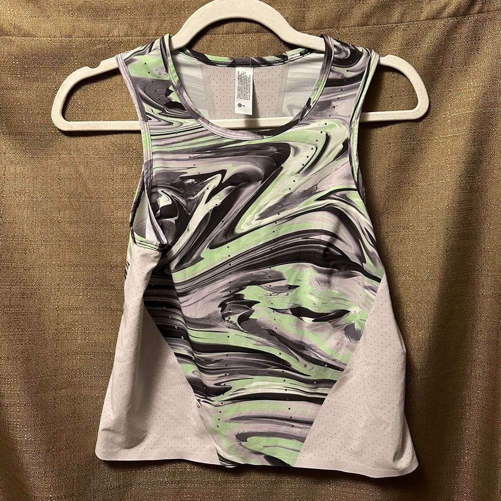 Lululemon Swift Ventilated Racerback Running Tank Top Size 2 Paint Glide